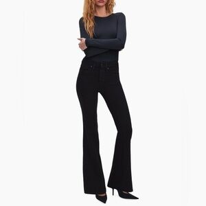 Good American Good Legs Flare Black Jeans NWOT